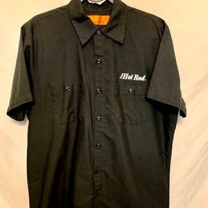 Black Von Hot Rod Button-Up Shop Shirt